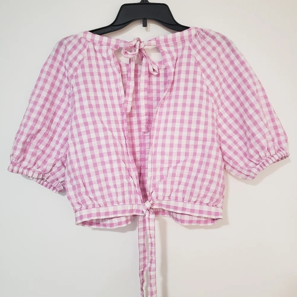 BP Gingham Open Back Crop Top - Picture 4 of 8